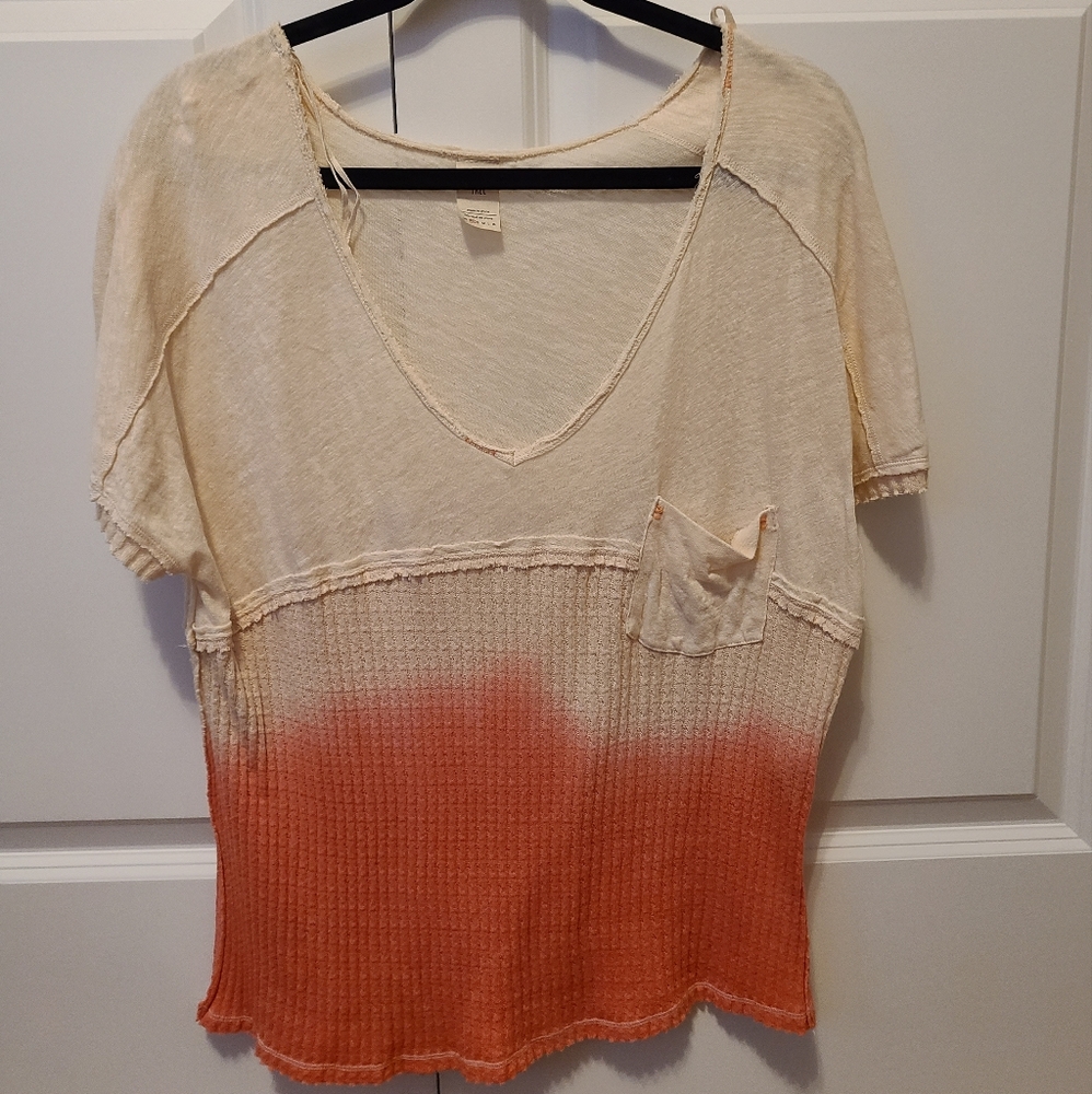 We The Free orange and off white tie dye top size XS oversized